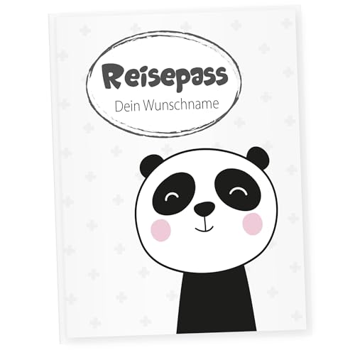 Little Fairy Tales Reisepasshülle für Kinder personalisierbar | Kinderreisepasshülle mit Personalisierung/Namen | Schutzhülle personalisierbar mit Panda von Little Fairy Tales