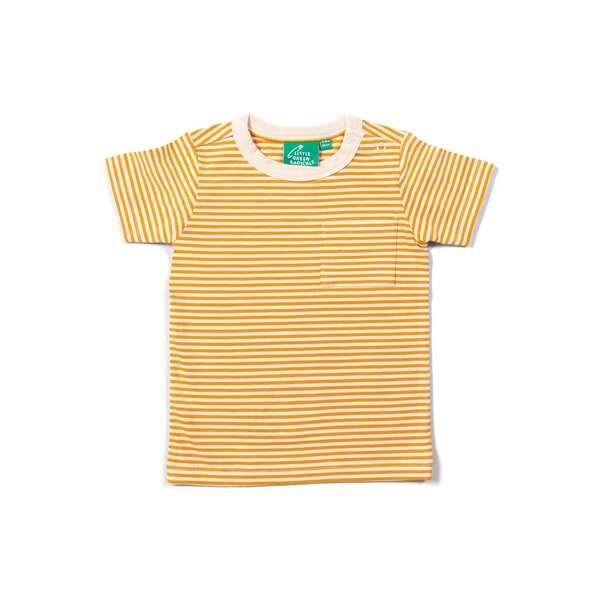 Little Green Radicals Kinder T-Shirt mit gelben Streifen – Fairtrade & GOTS-zertifiziert von Little Green Radicals