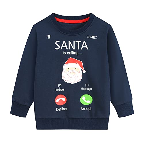 Little Hand Baby Jungen Pullover Sweatshirt Kinder Dick Warme Weihnachtspullover Weihnachtspullis Streetwear Oberbekleidung 98 von Little Hand