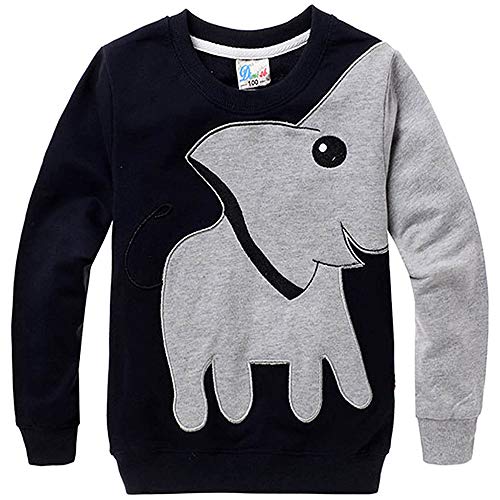 Little Hand Baby Jungen Sweatshirt Kinder Warme Pullover Jungen Elepant Swearshirt 5-6 Jahre (116, Elefant) von Little Hand