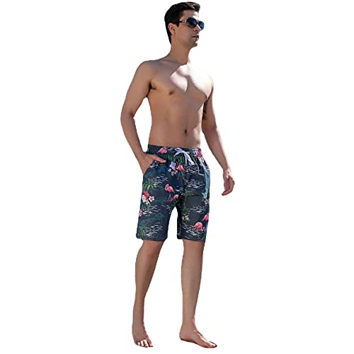 Little Hand Badeshorts Herren Badehose Kurz Sommer Hawaii Strandshorts Schnelltrocknend Boardshorts Schwimmen Shorts Verstellbarem Tunnelzug Mode Lässig Hose von Little Hand