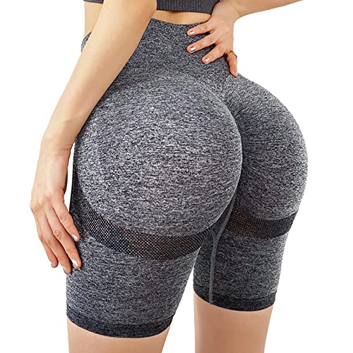 Little Hand Damen Femmes Taille Haute de Sport Kompressionshosen, Wanderhosen, Leggings, Yoga-Shorts, B-Gris foncé, l von Little Hand