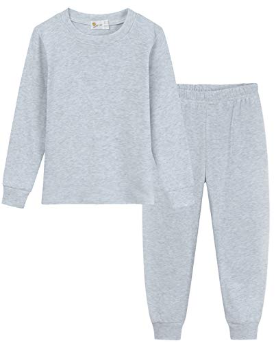 Little Hand Jungen Ensemble Pyjamas Pour Petits garçons Filles Vêtements de nuit en Coton à Manches Longues Pyjama-Sets, hellgrau, 7-8 Jahre von Little Hand