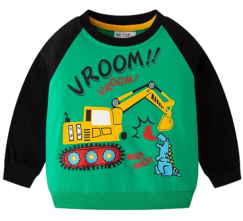Little Hand Jungen Pullover Kinder Sweatshirt Dinosaur Jumper Sweater Baumwolle Langarm T Shirts 116 von Little Hand