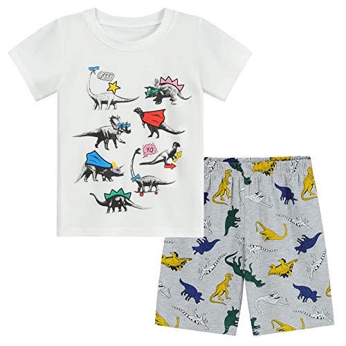 Little Hand Jungen Schlafanzug Kurz Boys Pyjamas Shorts Kinder Sommer Schlafanzug Baumwolle Kurzarm 110 von Little Hand