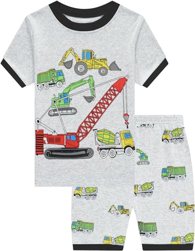 Little Hand Jungen Schlafanzug Kurz Boys Pyjamas Shorts Kinder Sommer Schlafanzug Baumwolle Kurzarm 110 von Little Hand