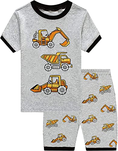 Little Hand Jungen Schlafanzug Kurz Boys Pyjamas Shorts Kinder Sommer Schlafanzug Baumwolle Kurzarm 116 von Little Hand