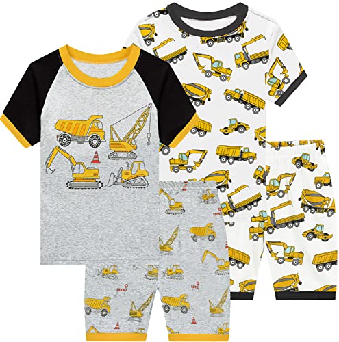 Little Hand Jungen Schlafanzug Kurz Boys Pyjamas Shorts Kinder Sommer Schlafanzug Baumwolle Kurzarm 116 von Little Hand