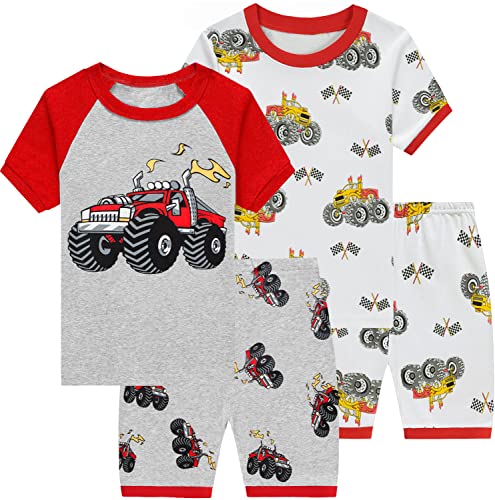 Little Hand Jungen Schlafanzug Kurz Boys Pyjamas Shorts Kinder Sommer Schlafanzug Baumwolle Kurzarm 122 von Little Hand