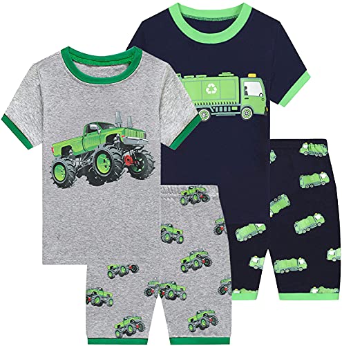 Little Hand Jungen Schlafanzug Kurz Boys Pyjamas Shorts Kinder Sommer Schlafanzug Baumwolle Kurzarm 122 von Little Hand