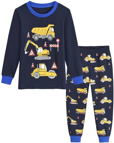 Little Hand Jungen Schlafanzug Langarm Herbst Winter Kinder Nachtwäsche Müllwagen Schlafanzug 104 von Little Hand