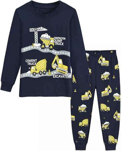 Little Hand Jungen Schlafanzug Langarm Herbst Winter Kinder Nachtwäsche Müllwagen Schlafanzug 92 von Little Hand