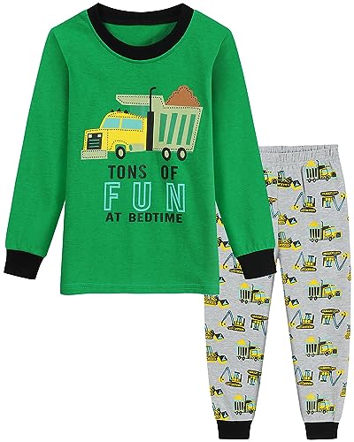 Little Hand Jungen Schlafanzug Langarm Herbst Winter Kinder Nachtwäsche Schlammwagen Schlafanzug 92 von Little Hand