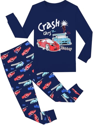 Little Hand Jungen Schlafanzug Langarm Pyjama Set Zweiteiliger Rennwagen Herbst Schlafanzug Jungen 5 Jahre von Little Hand
