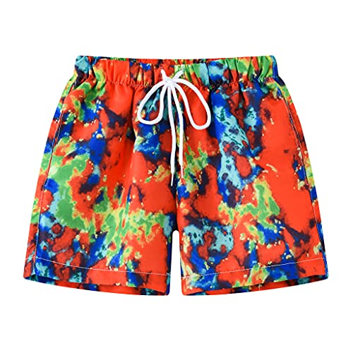 Little Hand Jungen Schnell trocknende Badeshorts Board Shorts, Rot 1, 5-6 Jahre von Little Hand