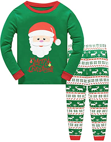 Little Hand Jungen Weihnachts Schlafanzug Kinder Weihnachten Pyjamas Weihnachtsmann Kleinkind Langarm Nachtwäsche Set 2-7 Jahre von Little Hand