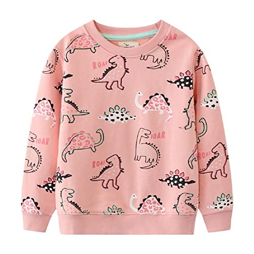 Little Hand Mädchen Sweatshirt für Kinder Baumwolle Top Casual Jumper Kleinkind Langarm Pullover 110 von Little Hand