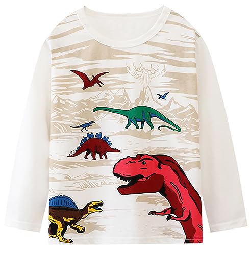 Little Hand Langarmshirt Jungen Bagger Pullover Kinder, Traktor Kinder Dinosaurier Bagger Elephant Baumwolle Kinder Langarm Shirt 92 von Little Hand