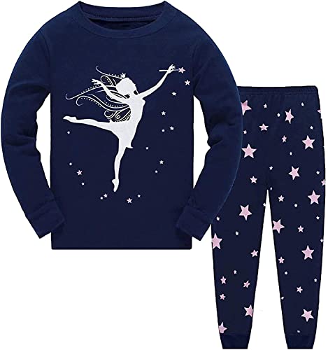 Little Hand Mädchen Ensemble de Longues à imprimé Dessin animé Pour Filles Pyjama-Sets, Danseuse 1, 5-6 ans von Little Hand