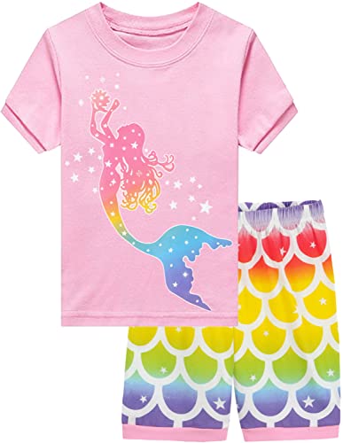 Little Hand Mädchen Schlafanzug Kurz Girls Pyjamas Shorts Kinder Sommer Schlafanzug Sets 104 von Little Hand