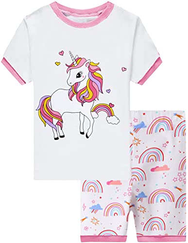 Little Hand Mädchen Schlafanzug Kurz Girls Pyjamas Shorts Kinder Sommer Schlafanzug Sets 110 von Little Hand