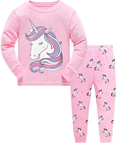 Little Hand Mädchen Schlafanzug Langarm Herbst Winter Kinder Schlafanzug Nachtwäsche Sets 92 98 104 110 116 122 (116 (HerstellerGröße: 130), Einhorn-3) von Little Hand