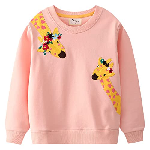 Little Hand Mädchen Sweatshirt für Kinder Baumwolle Top Casual Jumper Kleinkind Langarm Pullover 110 von Little Hand