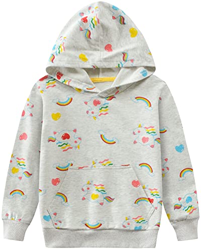 Little Hand Mädchen Sweatshirt für Kinder Baumwolle Top Casual Jumper Kleinkind Langarm Pullover 122 von Little Hand