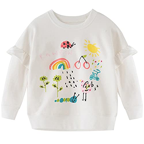 Little Hand Mädchen Zip Up Hoodie Sweatjacke Kapuzenjacke Kapuzenpullover Langarm Baumwolle Kinder Einhorn Pullover Hoody Sweatshirt 116 von Little Hand