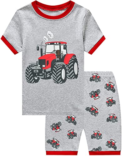 Little Hand Schlafanzug Junge Kurz Bagger Pyjamas Zweiteiliger Baumwolle Kinder Sommer Kurze Dinosaurier Traktor Schlafanzug 92 98 104 110 116 122 von Little Hand