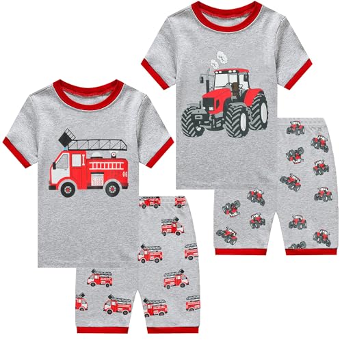 Little Hand Schlafanzug Junge Kurz Krankenwagen Pyjamas Zweiteiliger Baumwolle Kinder Sommer Kurze Monstertruck Schlafanzug 92 98 104 110 116 122 von Little Hand