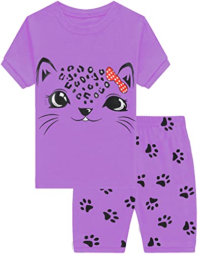 Little Hand Schlafanzug Mädchen Kurz Einhorn Pyjamas Zweiteiliger Baumwolle Kinder Sommer Kurze Dinosaurier Katzen Meerjungfrauen Schlafanzug 92 98 104 110 116 122 von Little Hand