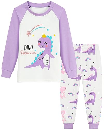 Little Hand Schlafanzug Mädchen Lang Prinzessin Kinder Zweiteiliger Baumwolle Ärmel Nachtwäsche T-Shirt und Hose 122 von Little Hand