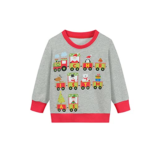 Little Hand Weihnachten Jungen Sweatshirt - Kinder Weihnachtspullover Bagger Pullover, Traktor Kinder Weihnachtspulli Weihnachtsmann Rentier Pullover Langarm 2-7 Jahre 122 von Little Hand