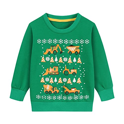 Little Hand Weihnachten Jungen Sweatshirt - Kinder Weihnachtspullover Bagger Pullover, Traktor Kinder Weihnachtspulli Weihnachtsmann Rentier Pullover Langarm 2-7 Jahre von Little Hand