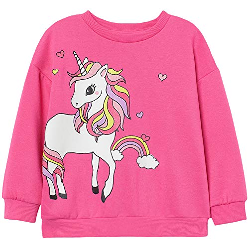 Weihnachten Mädchen Sweatshirt für Kinder Baumwolle Top Casual Jumper Mädchen T Shirt Kleinkind Kleidung Langarm Pullover Winter Frühling Pink (Einhorn 1,104) von Little Hand