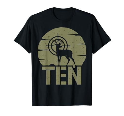 Hirschjagd 10. Geburtstag Junge Mädchen 10 Jahre alt Hunter Buck T-Shirt Hirschjagd 10. Geburtstag Junge Mädchen 10 Jahre alt Hunter Buck T-Shirt von Little Hunter Kids Outdoor Birthday Party Outfit