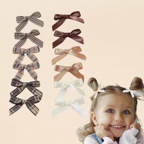 10-teiliges Kinder-Haarschleifen-Clip-Set, kleine Mädchen, Kinder-Haarnadeln, Haargummis, Haar-Accessoires für Geburtstag, Kindertag, Geschenk (12 Haarspangen) von Little Loom Big Dreams