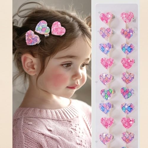Kinder-Haarschleifen-Clip-Set, kleine Mädchen, Kinder-Haarnadel, Haargummis, Haarschmuck für Geburtstag, Kindertag, Geschenk (15 rosa Clips) von Little Loom Big Dreams