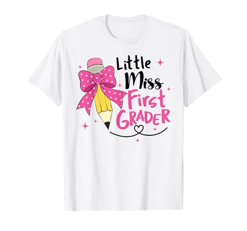 Little Miss 1st Grade Bleistift Kokette Back to School Girls T-Shirt von Little Miss Back To School