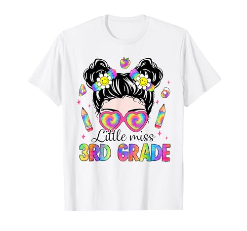Little Miss Third Grade Messy Bun Girl Lustiger Schulanfang T-Shirt Little Miss Third Grade Messy Bun Girl Lustiger Schulanfang T-Shirt von Little Miss Messy Bun Back To School First Day.