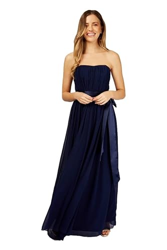 Little Mistress Damen Krawatte Taille Brautjungfer Maxikleid Kleid, Marineblau, 36 von Little Mistress