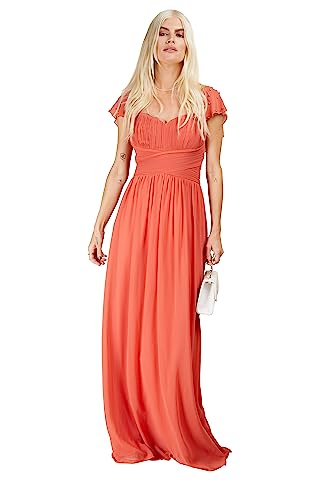 Little Mistress Damen Coral Rüschen Sl Maxi Brautjungfernkleid, Korallenrose, 38 von Little Mistress