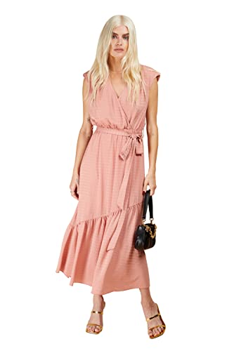 Little Mistress Damen Coral Wrap Midaxi Kleid, Korallenrose, 34 von Little Mistress