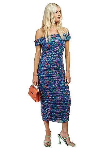 Little Mistress Damen Floral Mesh Midi Bcon Cocktailkleid, Multi, 40 von Little Mistress