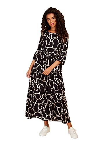 Little Mistress Damen Giraffe Midaxi Casual Dress, Mono, 42 von Little Mistress