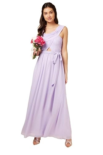 Little Mistress Damen Lila Crossover Bardot Maxikleid Kleid, violett, 38 von Little Mistress