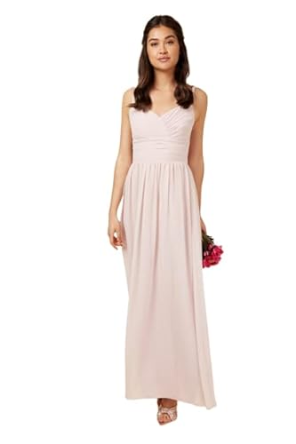 Little Mistress Damen Nude Geflochtenes Band Brautjungfer Maxikleid Kleid, Rose, 36 von Little Mistress