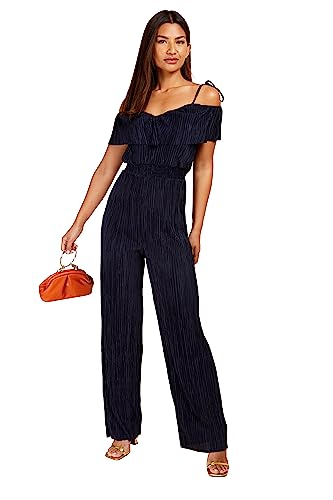 Little Mistress Damen Navy Plisse Jsuit Plissee-Overall, 38 von Little Mistress