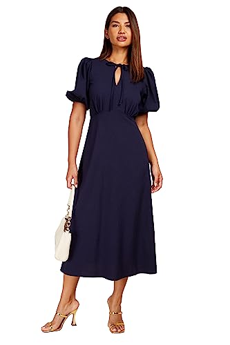 Little Mistress Damen Navy Texture Midaxi Kleid für besondere Anlässe, 42 von Little Mistress